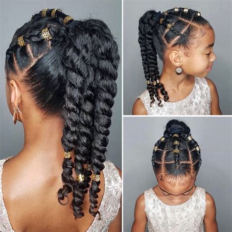 Pull the bottom section into a tight ponytail near the part. African American Little Girl Hairstyles - 30 Top Trendy ...