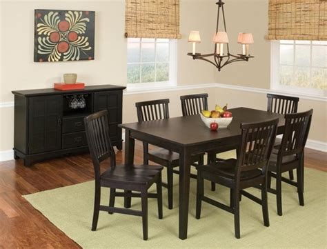 Several different stain and upholstery options are available. 8-Piece Dining Set in Ebony - Arts and Crafts - 5181-DSET ...