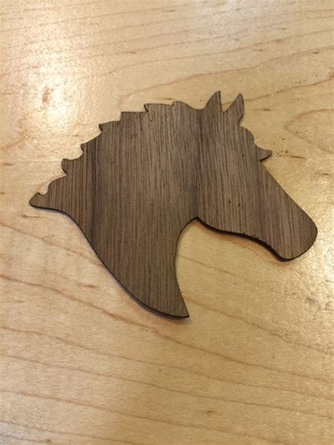 2 Pack Stallion Horse Head Silhouette Walnut Wood Veneer | Etsy