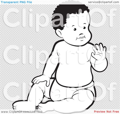 Find the perfect african american baby boy stock photos and editorial news pictures from getty images. Clipart Outlined Black Baby Boy Sitting Up And Waving ...