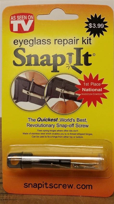 Maybe you would like to learn more about one of these? Snap It Eyeglass Repair Kit: Do it Yourself Stainless Steel - As Seen on TV: Amazon.ca: Software ...
