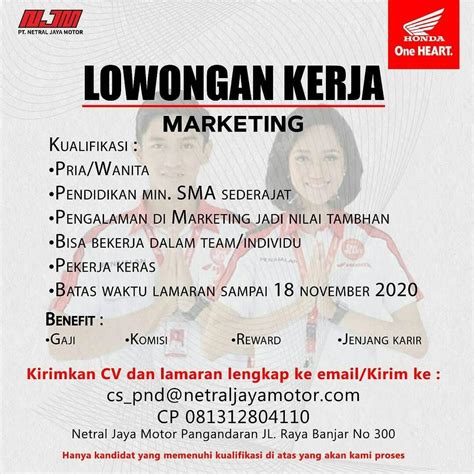 Untuk penempatan kerja tuban, dan tidak menutup kemungkinan anda bisa bekerja di kantor cabang kabupaten / kota lain. INFO LOKER NO. 1 PANGANDARAN - Posts | Facebook