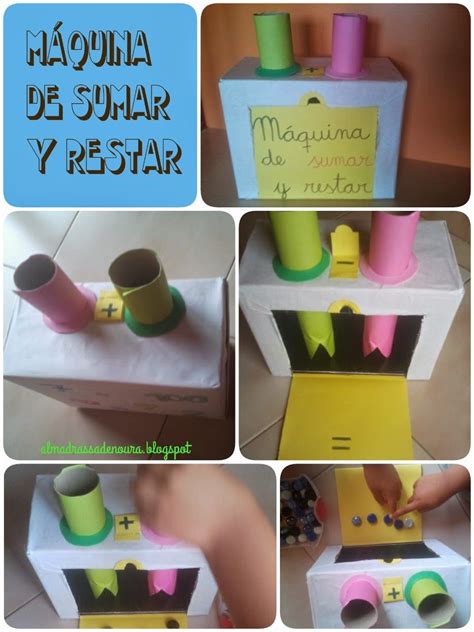 Varios datos relacionados elaboracion de material didactico con material reciclable. Máquina de sumas y restas (con imágenes) | Maquina de sumas, Suma y resta