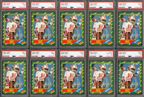 The key in the set is the ozzie smith rookie card (#116). 1986 Topps Jerry Rice Rookie Cards - All PSA Graded (45)