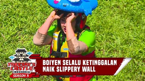 Duka boiyen kehilangan kakak tercinta: Boiyen Selalu Ketinggalan Naik Slippery Wall - Takeshi's Castle (28/7) - YouTube