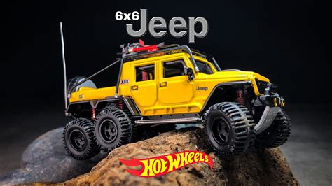 Jeep Wrangler 6 Wheeler 6x6 Hot Wheels Custom functional ...