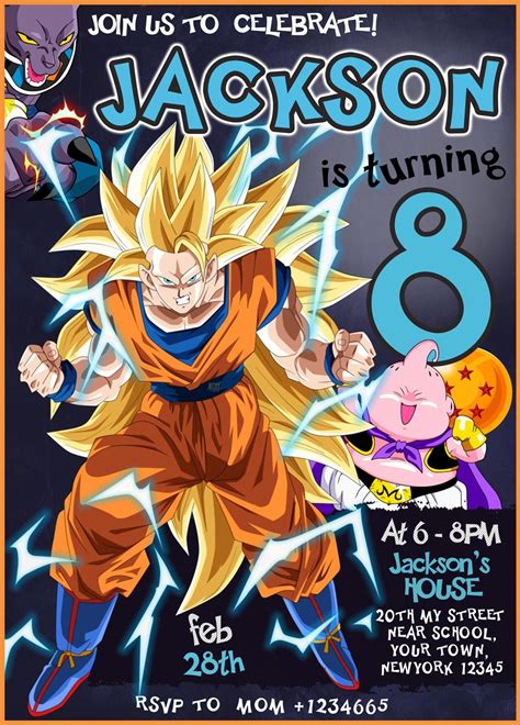 Details abound in this active anime birthday party. Amazing Dragon Ball Z Birthday Invitation - oscarsitosroom ...
