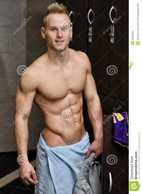 Collection by xander troy • last updated 4 weeks ago. Shirtless Muscular Young Male Athlete In Gym Dressing Room ...