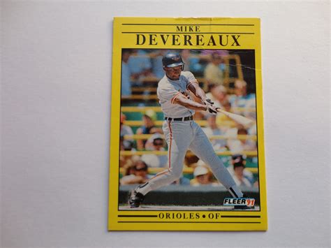 Organize your graded card collections by player, set etc. Mike Devereaux Fleer 91 Baseball Collection Card. | Sports cards collection, Baseball, Baseball ...
