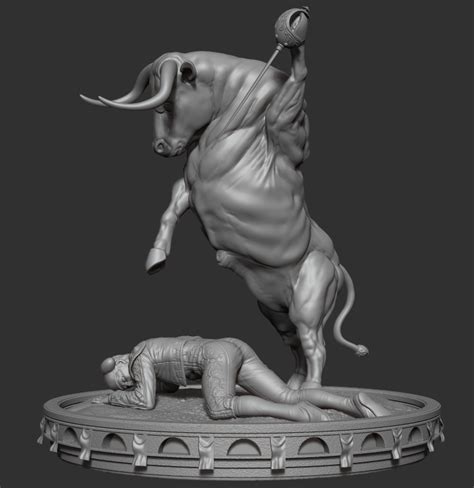 Scene dramatico politico senti menthe à l'eau comico poetico fantasmagorique tirée du chef d'oeuvre private matador 2. Bull vs Matador private commission - ZBrushCentral