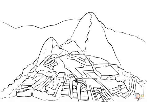 Printable machu picchu coloring page. Machu Picchu coloring page from Inca empire category ...