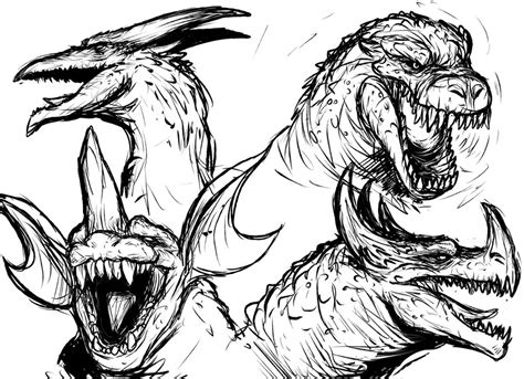 Pin by Samuel johnson on Godzilla in 2020 | Earth defender ... I have used black ink pens on cartridge paper for this art work.