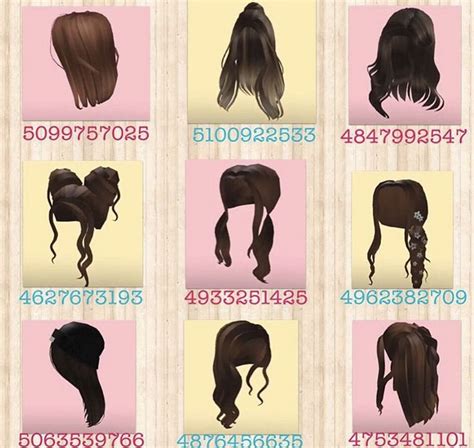 Rbx codes provides the latest and updated roblox hair codes to customize your avatar with the beautiful hair for beautiful people and millions of step1: credit :: @mabelu_games on insta 🤍 in 2020 | Roblox pictures, Brown hair id, Roblox codes