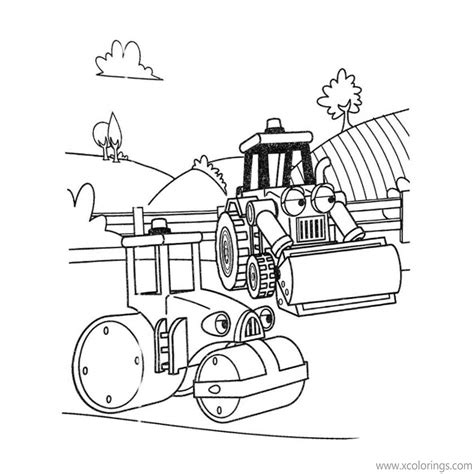 Lofty the blue mobile crane. Bob The Builder Coloring Pages Roley and Scoop ...