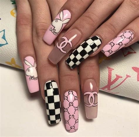 Sunflower nail stickers floral flower nail art water decals transfer foils for nails supply watermark small daisy flowers designs nail tattoos for women nail supplies manicure decorations 12pcs. Coffin Playboy Nail Art ~ Nail Art Ideas