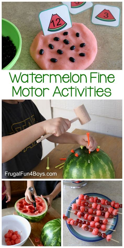 Fine motor skills help children develop skills like neat handwriting or delicate tasks like threading a needle. Watermelon Fine Motor Activities | Food activities for ...