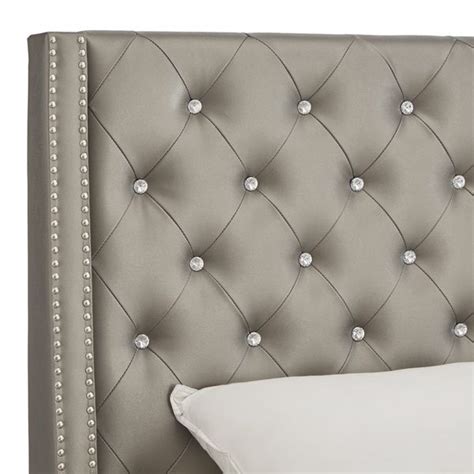 Shop allmodern for modern and contemporary faux leather headboards to match your style and budget. Aurora Faux Leather Crystal Tufted Nailhead Wingback Bed ...