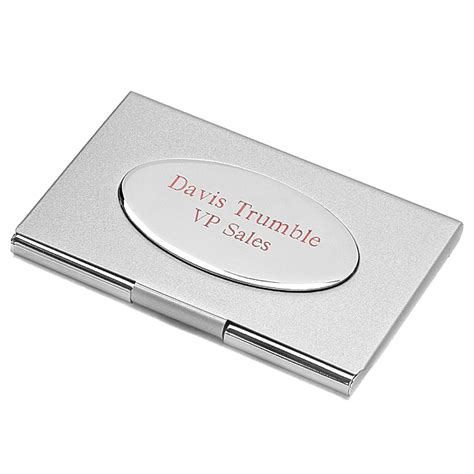 5% coupon applied at checkout. Silver Tone Engraved Business Card Holder with Oval Plate ...