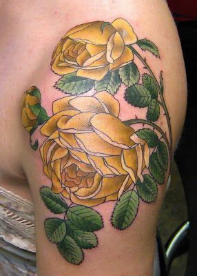 The rose is one of the most classic designs chosen as ink on skin. Pin by Café Et Babillages on Tattoo ideas | Yellow rose ...