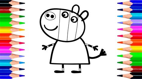 This coloring pages was posted in january 26, 2017 at 9:01 am. Zoe Zebra Peppa Pig Coloring Pages (With images) | Peppa ...