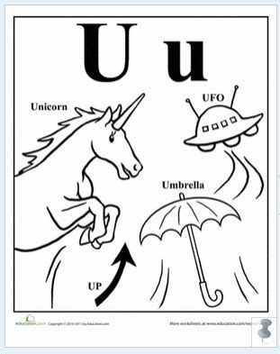 As kids will get to see the image of each and every word, . U words | Letter worksheets for preschool, Lettering ...
