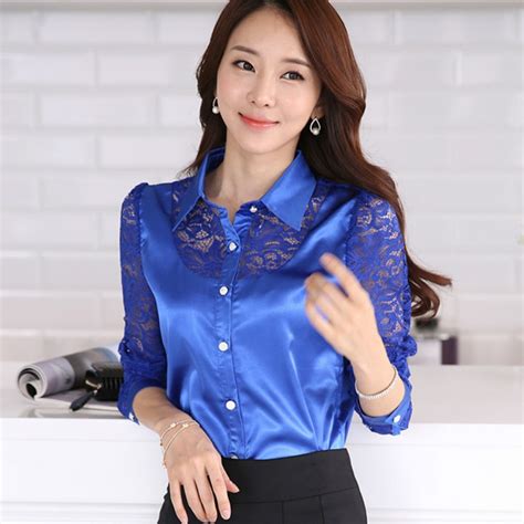 See more ideas about satin blouses, satin blouse, satin dresses. 2016 long sleeve Satin Shirt Women white Satin Blouse ...