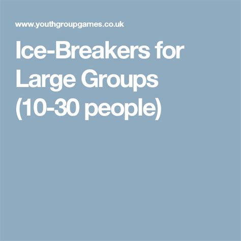 Creating a strong bond with your teammates builds better communication and trust. Ice-Breakers for Large Groups (10-30 people) | Group ice ...