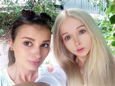 She is wearing a casual dress that is sleeveless on the top in white. Catch 'Human Barbie' Valeria Lukyanova without make-up!