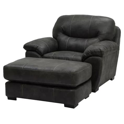 Gently used, vintage, and antique leather chair and ottoman sets. Piotrowski 46" Wide Polyester Armchair | Chair and a half ...