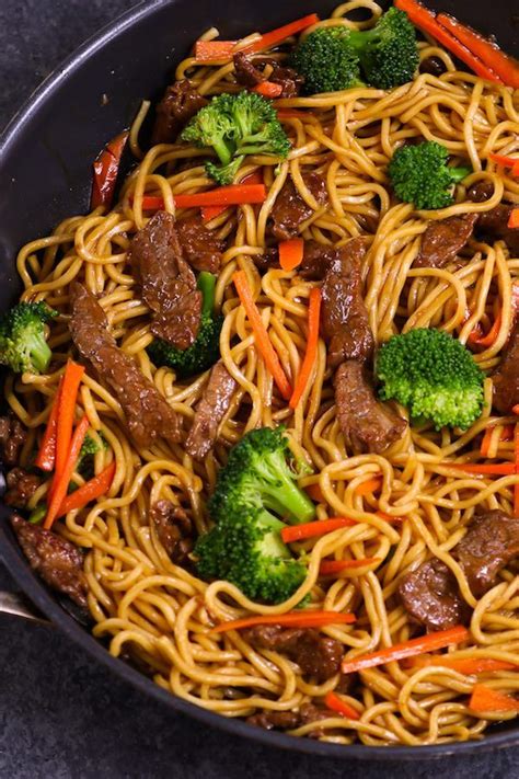 It often contains vegetables and some type of meat or seafood, usually beef, chicken, pork, shrimp or wontons. Beef Lo Mein Meal Prep Recipe | TipBuzz | Meal prep clean ...