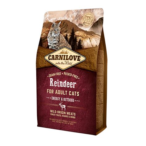 Their food combination consists of rich natural nutrients that improve metabolism and keep your cat in fantastic physical condition, and even have a healthier coat! CARNILOVE Reindeer Cat Food - Carnilove.co.uk