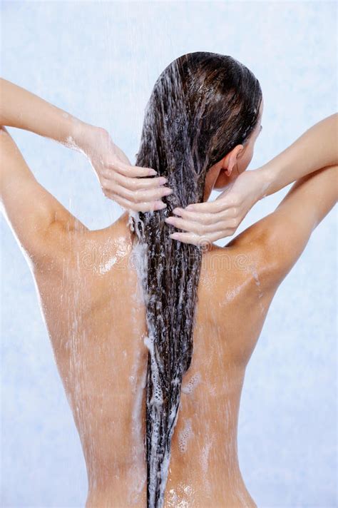 She took over from there, warming him up with her talented mouth. Female Taking Shower And Washing Her Hair Stock Image ...