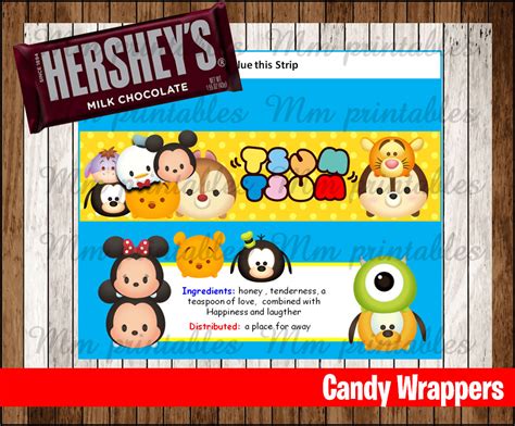 Grab a few candy bars and keep these stashed in your house/car/purse for the next few days. 80% OFF SALE Tsum Tsum Candy Bar Wrappers instant download ...