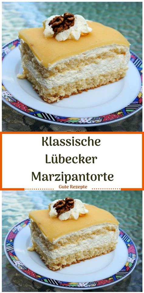 Wem klassische kuchen wie bienenstich, schokokuchen oder möhrenkuchen zu langweilig sind, kann sich auch an einer aufwändigeren torte versuchen. Klassische Lübecker Marzipantorte #Rezepte #Marzipantorte ...