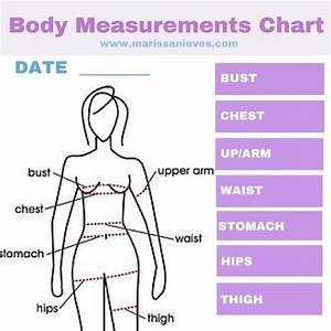 The Body Measurements Chart Is Shown In Purple And White With Words