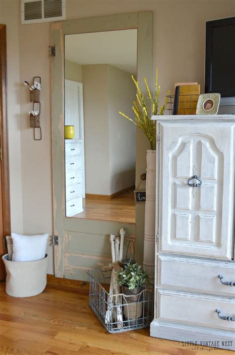I use rustoleum flat black paint and a. Old Door Turned Full Length Mirror | Wall mirrors ikea ...