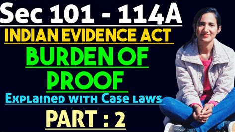 Verification of that information however should be as easy as possible. Section 106 of evidence explained with case laws, burden ...