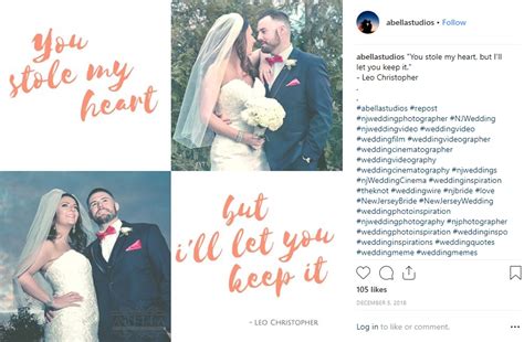 This is a canva template designed for wedding planners. 100 Best Wedding Captions for Photos - Instagram Wedding Captions