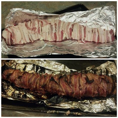 (i place the prosciutto sideways with the ends wrapping under the tenderloins.) cover the tenderloins tightly with aluminum foil and allow to rest at room temperature for 15 minutes. For The Deer Hunter You Love: Grilled, Bacon Wrapped Loin ...