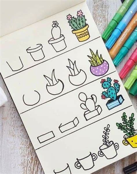 Start drawing anything you can see like this computer or mobile you are using, the mug you use to drink your coffee. Drawing Succulents in 2020 | Doodle art for beginners ...