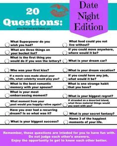 Date night questions for a date night what do married couples talk about on a date what to do on a date with your spouse. 20 Sexy Date Night Questions - Free Printable | Couple fun ...