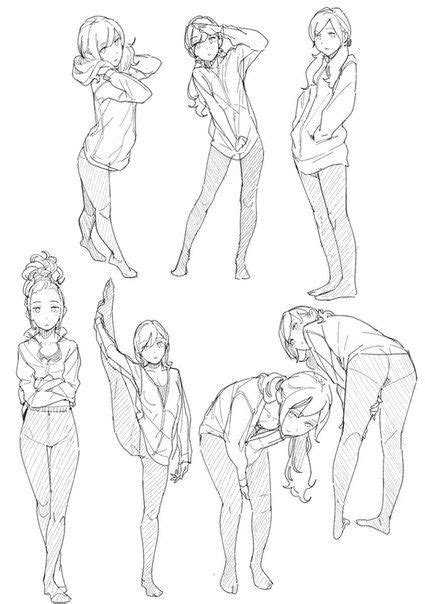 Small tutorial on the basics on the human anatomy in anime style. Pin by Bit lel on え | Art reference poses, Drawing poses, Figure drawing reference
