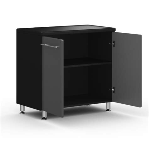 Eight (8) piece set with solid bamboo worktop provides oversized shelf organization for those not needing drawer storage. Ulti-Mate MDF Garage Storage Cabinets | GarageFlooringLLC.com