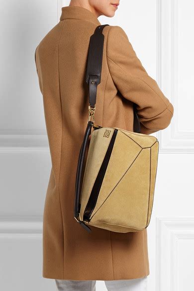 Loewe medium puzzle bag (tan). Loewe | Puzzle small leather-trimmed suede shoulder bag ...