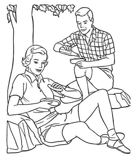 Chacha was fond of both kids and roses. Spring Picnic Coloring Page 16 - Spring Coloring Sheets ...
