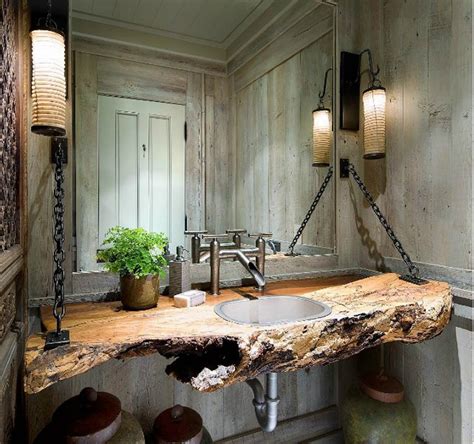 The wooden bathroom sinks are a perfect fit if you strive to bring warmth and more natural ambiance in the interior. wood log as bathroom sink rustic wood big sur and vanities ...