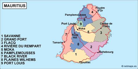 Click full screen icon to open full mode. mauritius political map. Vector Eps maps. Eps Illustrator ...