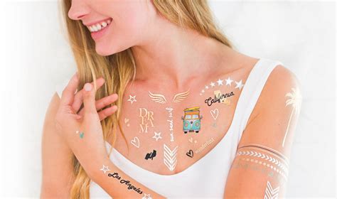 Your leading supplier for custom printed temporary tattoos. CUSTOM METALLIC TEMPORARY FLASH TATTOOS - Goldy.LA