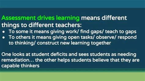 What does e learning mean. What does "Assessment Drives Learning" mean to you ...