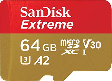 Great price for 64 gb! SanDisk 64GB Extreme microSDXC UHS-I Memory Card with ...